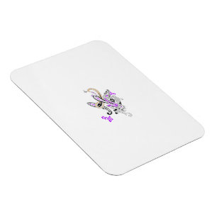 Paisley Floral Motif – Boho White Purple Orange Magnet