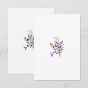 Paisley Floral Motif – Boho White Purple Orange Thank You Card