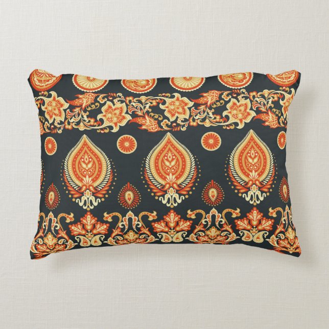 Paisley Floral oriental ethnic Pattern. Seamless A Decorative Cushion (Front)