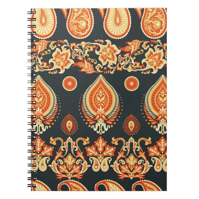 Paisley Floral oriental ethnic Pattern. Seamless A Notebook (Front)