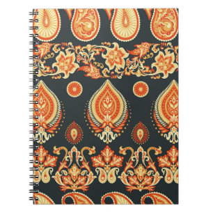 Paisley Floral: Oriental Ethnic Seamless Notebook