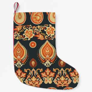 Paisley Floral: Oriental Ethnic Seamless Small Christmas Stocking