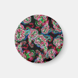 Paisley Floral Pattern, Ethnic Background. Magnet