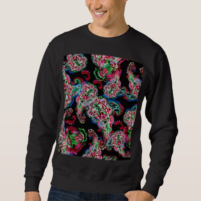 Paisley Floral Pattern, Ethnic Background. Sweatshirt (Front)
