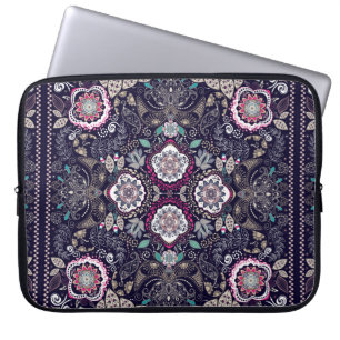 Paisley floral pattern laptop sleeve