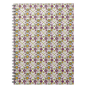 Paisley Flower Pattern Background Design Spiral Notebook