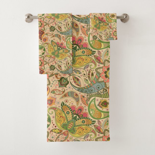Paisley Flower Towel Set (Insitu)