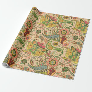 Paisley Flower Wrapping Paper
