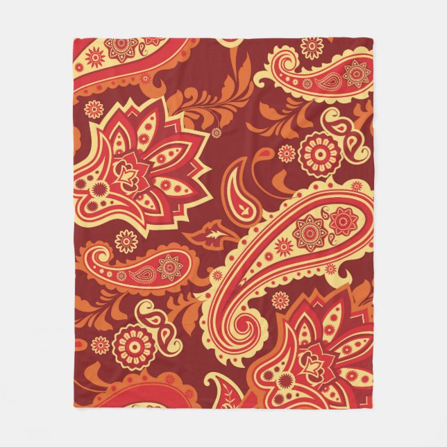 Paisley, flowers: ornamental seamless pattern fleece blanket (Front)