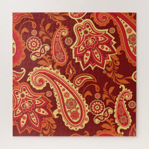Paisley, flowers: ornamental seamless pattern jigsaw puzzle