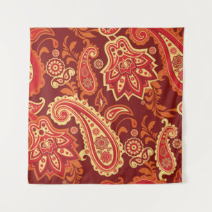 Paisley, flowers: ornamental seamless pattern tapestry