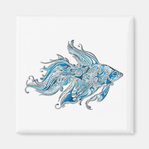 Paisley Flowing Fish Magnet