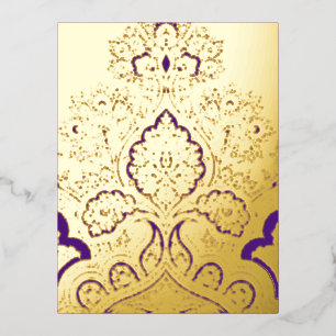 Paisley  foil holiday postcard