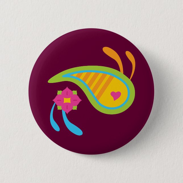 Paisley Fun 6 Cm Round Badge (Front)