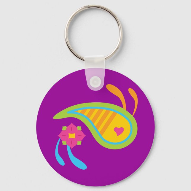 Paisley Fun Key Ring (Front)