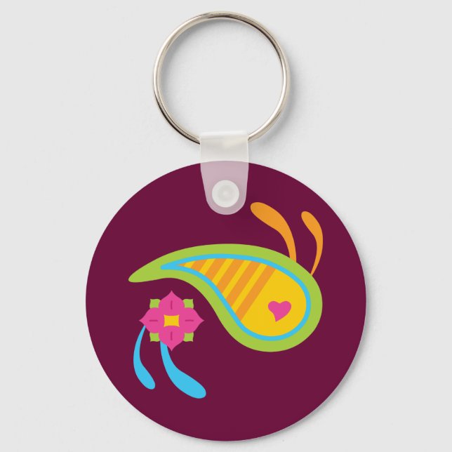 Paisley Fun Key Ring (Front)
