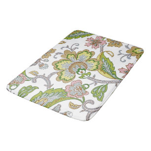 Paisley Garden Stylised Floral Embroidery Bath Mat