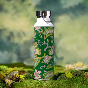 Paisley Garden Stylised Floral Embroidery Water Bottle