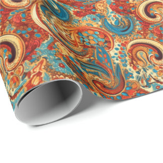 Paisley Golden Flower Abstract Pattern 10 Wrapping Paper