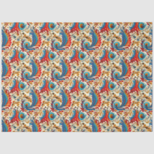 Paisley Golden Flower Abstract Pattern 4 Tissue Paper