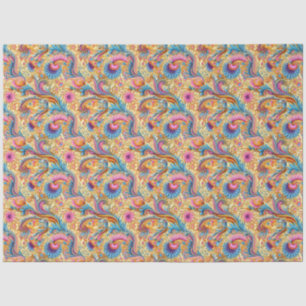 Paisley Golden Flower Abstract Pattern 6 Tissue Paper
