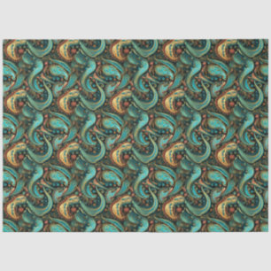 Paisley Golden Flower Abstract Pattern 9 Tissue Paper