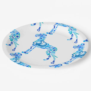 Paisley Great DAne Paper Plate