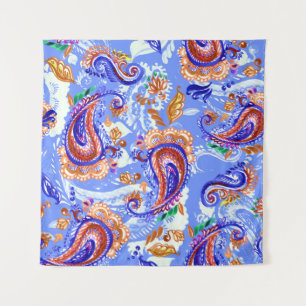 Paisley Handcraft: Watercolor Asian Background Tapestry