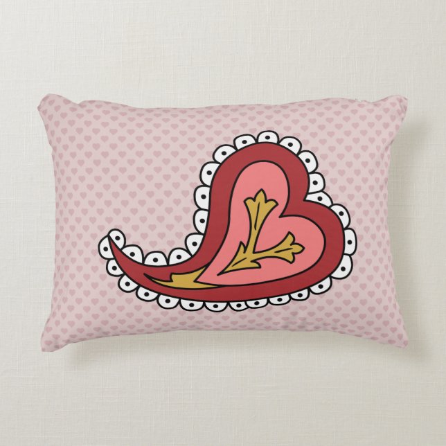 Paisley Heart Accent Pillow (Front)