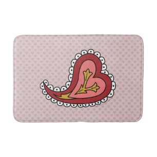 Paisley Heart Bath Mat