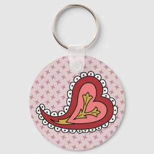 Paisley Heart Keychain