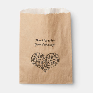 Paisley Heart Paper Bags