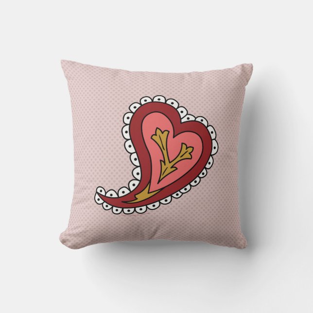 Paisley Heart Pillow (Front)