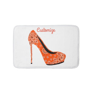 Paisley High Heel Shoes Thunder_Cove Bath Mat
