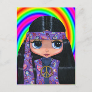 Paisley Hippie Doll Postcard