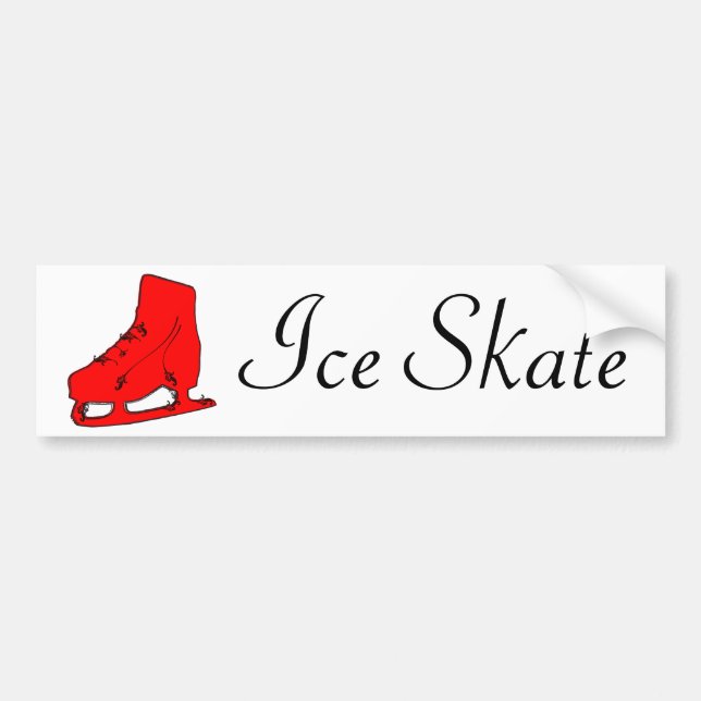 paisley ice skate bumper sticker (Front)
