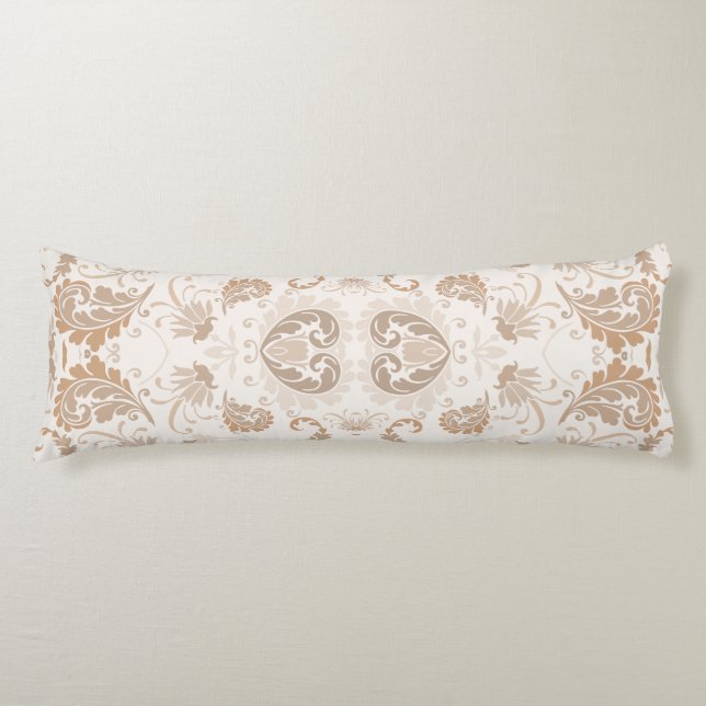 Paisley in Beige Aesthetic Modern Tan Brown Body Cushion (Front)