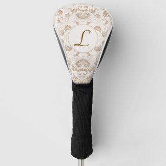 Paisley in Beige Aesthetic Modern Tan Brown Init. Golf Head Cover