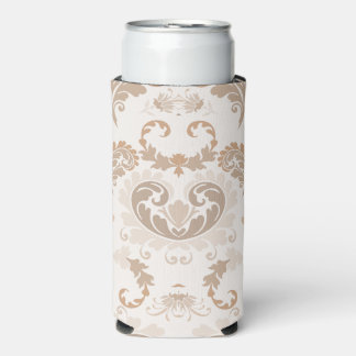 Paisley in Beige Aesthetic Modern Tan Brown Seltzer Can Cooler