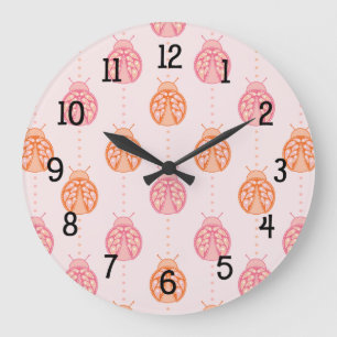 Paisley Ladybug Large Clock