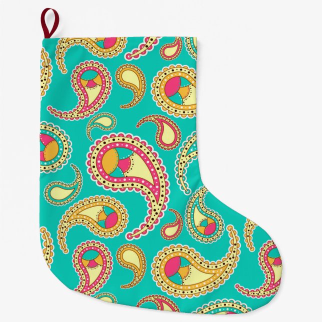 Paisley Large Christmas Stocking (Front)