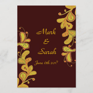 Paisley Leaves Chocolate Invitation