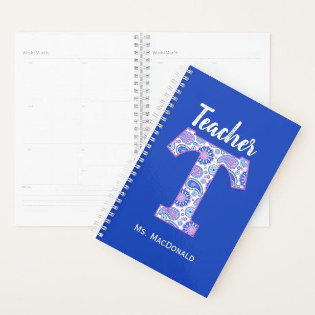 Paisley Letter T Teachers Daily Planner (Display)