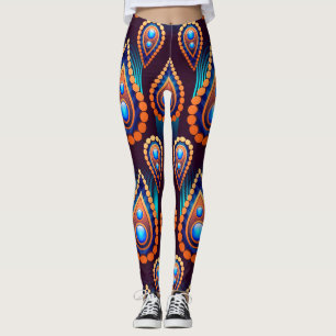 Paisley Like Colourful Jewel Pattern Leggings