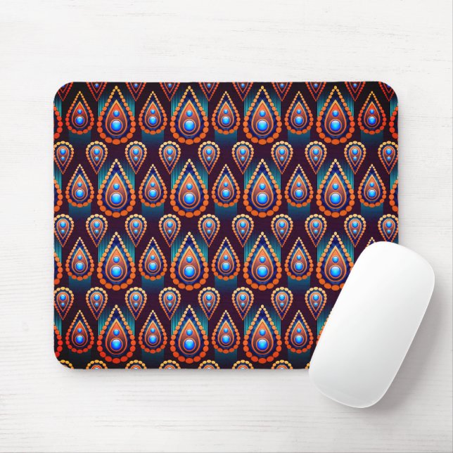 Paisley Like Colourful Jewel Pattern Mouse Pad (With Mouse)