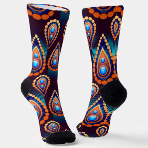Paisley Like Colourful Jewel Pattern Socks