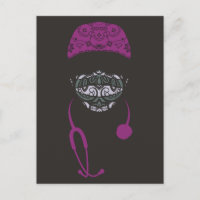 paisley med mask postcard