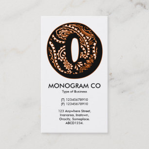 Paisley Monogram - O Business Card