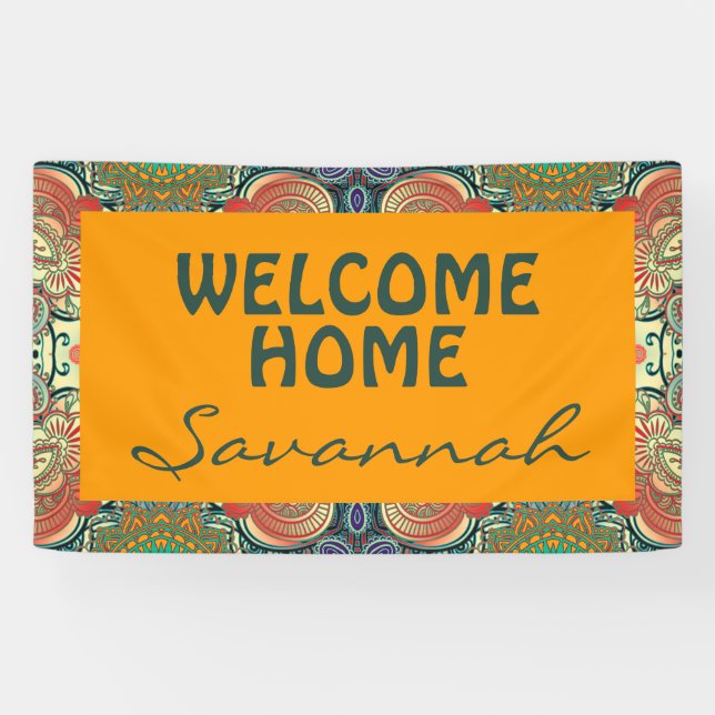 Paisley Mosaic Pattern I + your ideas Banner (Horizontal)