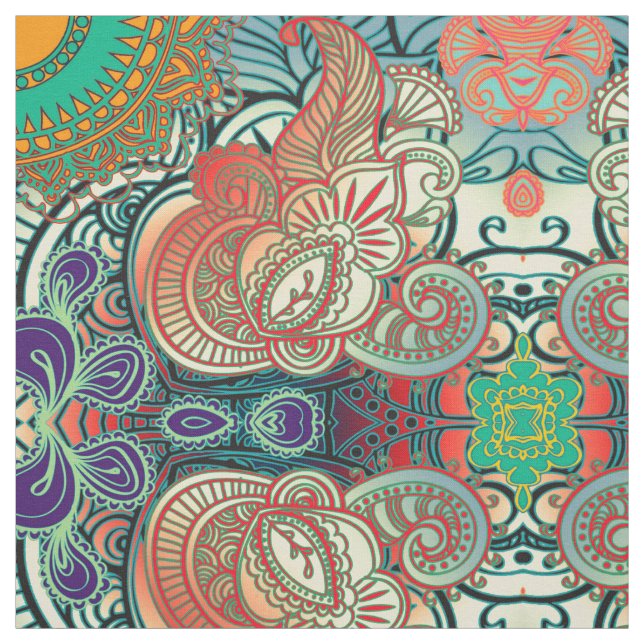 Paisley Mosaic Pattern I + your ideas Fabric (Swatch)